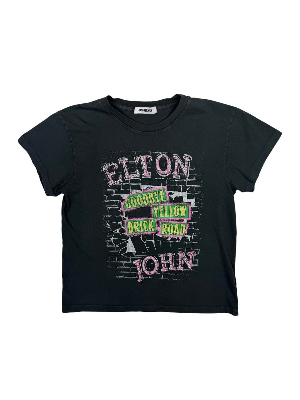 Daydreamer Elton John Goodbye Yellow Brick Road T Shirt Bling Gray Small